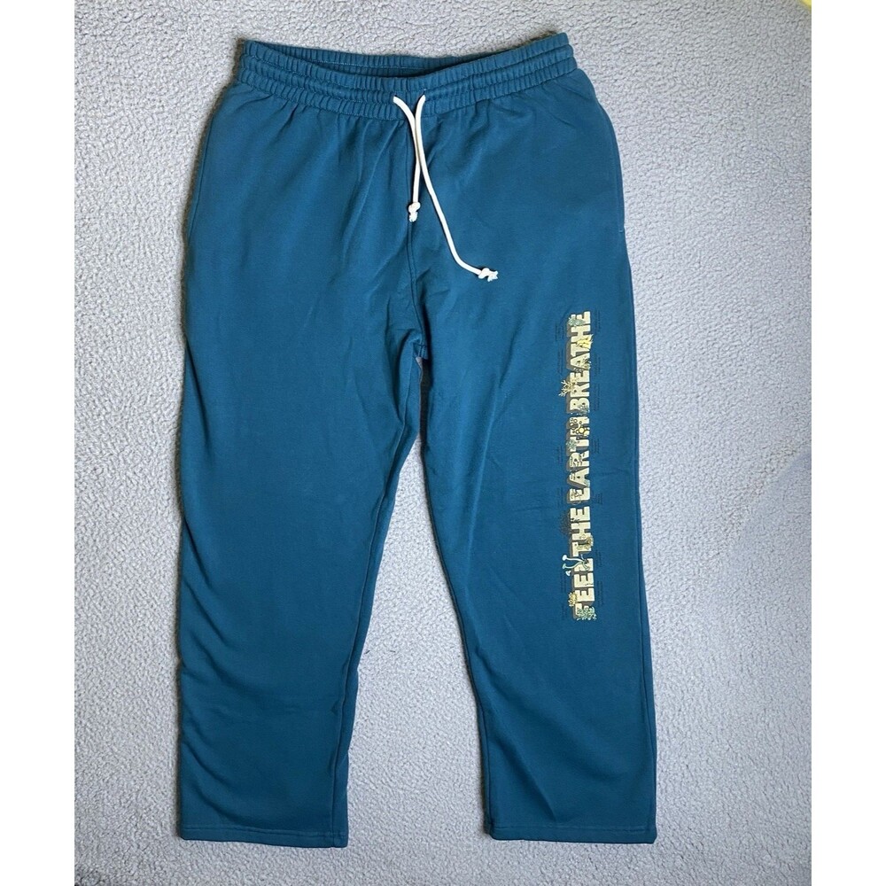 Parks Project Sweatpants Adult Medium Blue Feel The Earth Breathe Graphic NWOT
